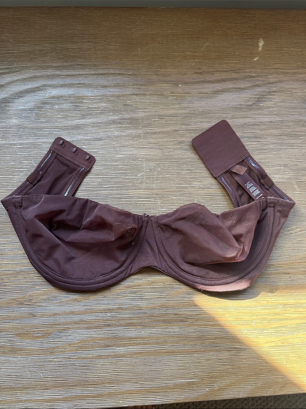 Skims Brown Strapless Bra with Sheer Cups